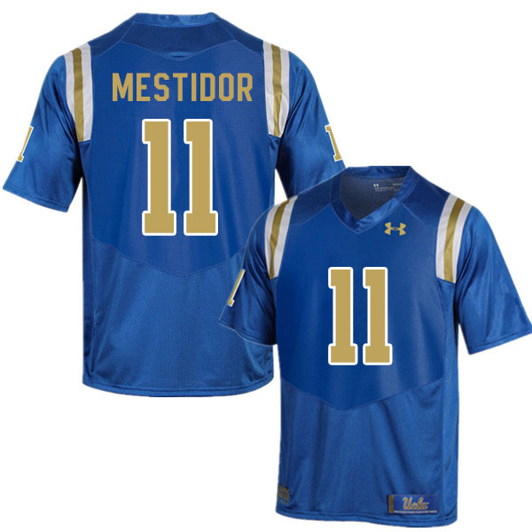 Men #11 Kenny Mestidor UCLA Bruins College Football Jerseys Sale-Blue